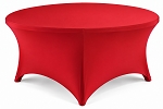 Red 72 inch round Spandex fitted tablecloths